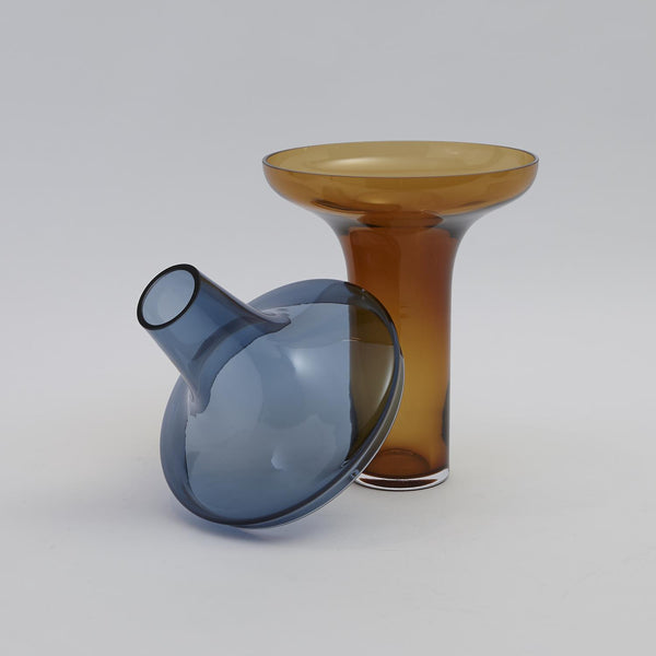 Cobalt - Tall Vase Over Amber Small