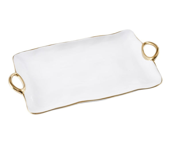 Golden Handles - White and Gold - Large Tray