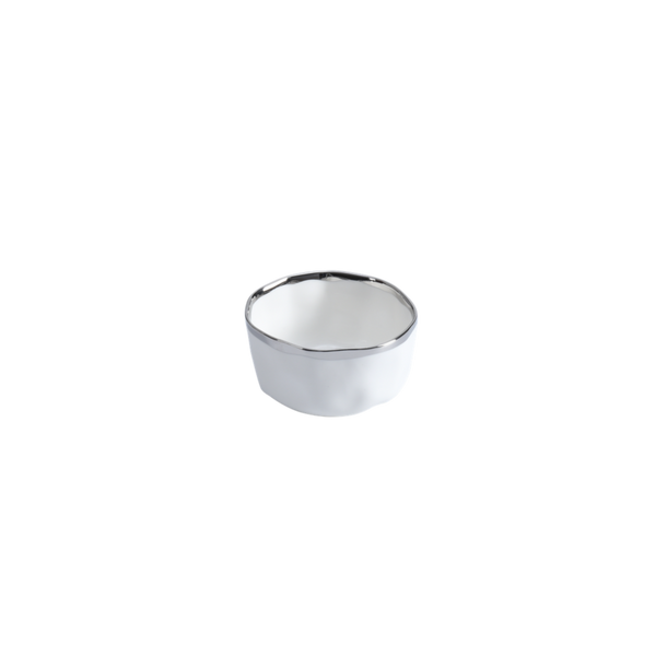 Bianca - White and Silver - Snack Bowl