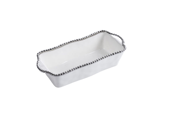 Salerno - White and Silver - Loaf Baking Dish