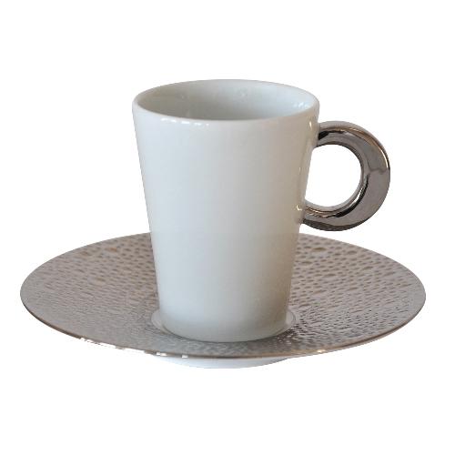 Ecume Platine - Coffee Cup And Saucer