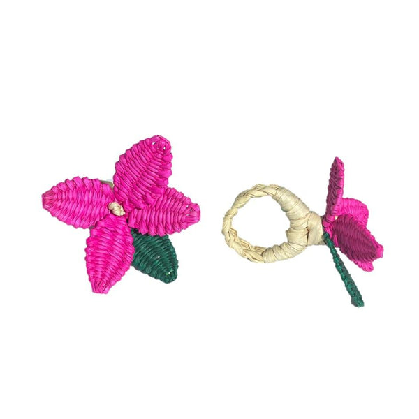 Flowers Napkin Rings Fuchsia - (Set of 2)