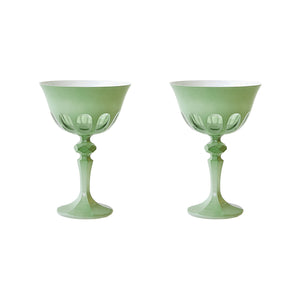 Rialto Glass - Copa de Helado Verde Menta (Set de 2)