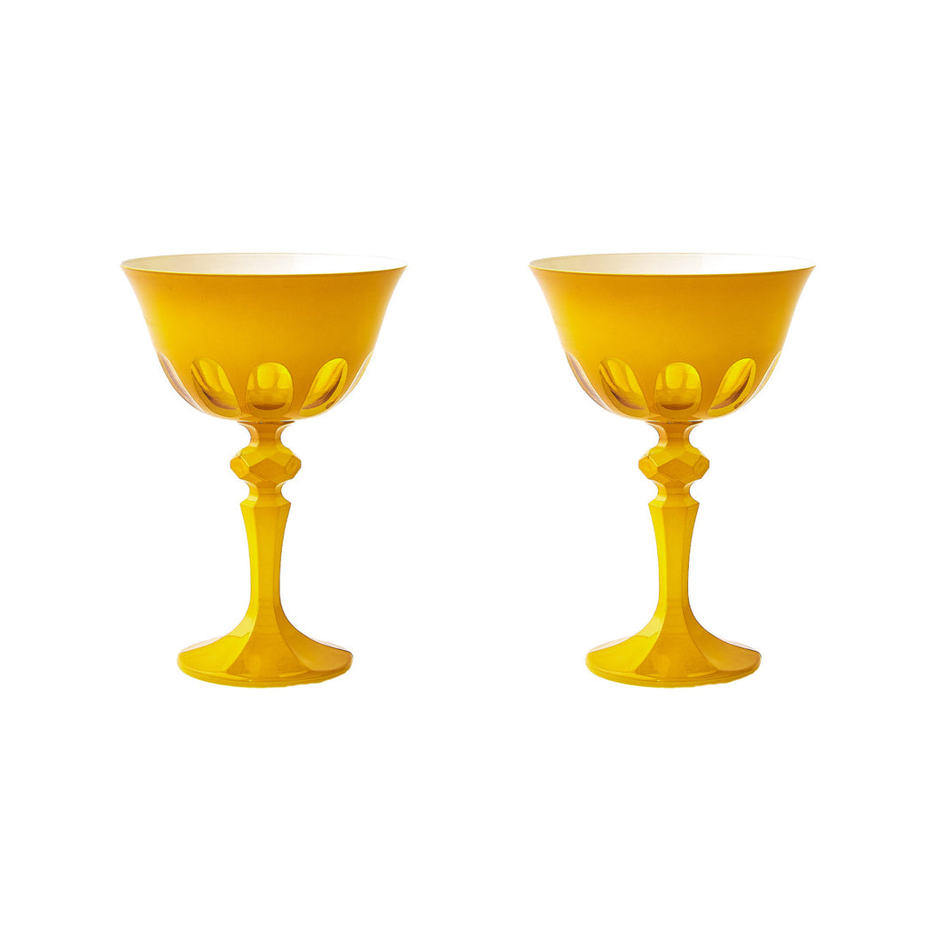 Rialto Glass - Copa de Helado Amarillo (set de 2)