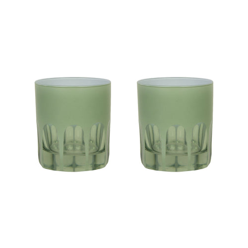 Rialto Glass - Vaso Corto Verde Menta (Set de 2)