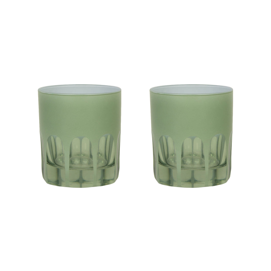 Rialto Glass - Vaso Corto Verde Menta (Set de 2)