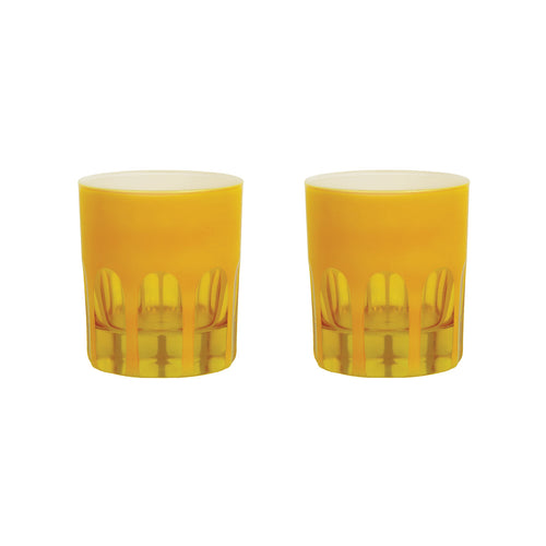 Rialto Glass - Vaso Corto Amarillo (Set de 2)