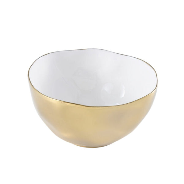 Moonlight - White and Gold - Large Bowl