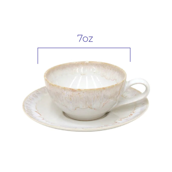 Taormina white - Tea cup & saucer (Set of 6)