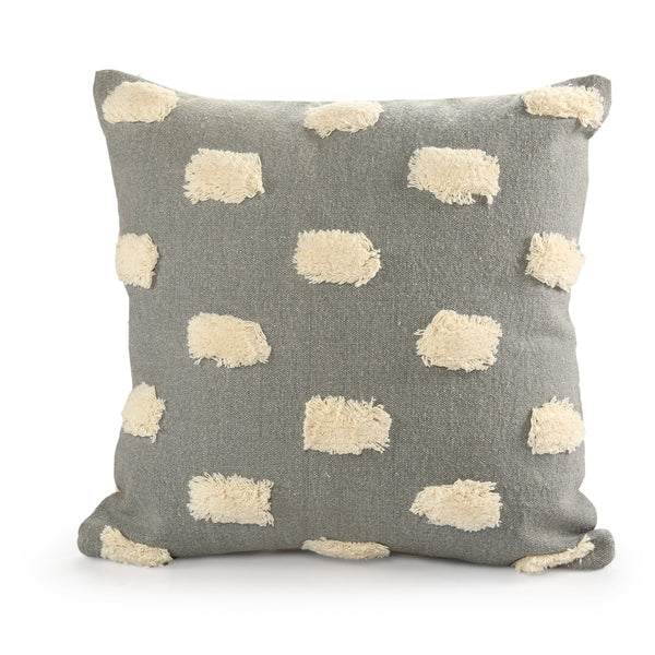 Textured Pom Pom Polka Dot Throw Pillow Square Medium