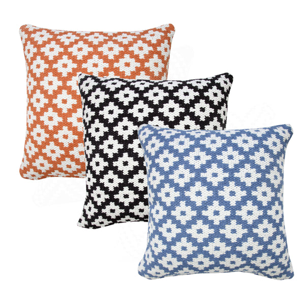 Modern Swiss Sun Woven Geometric Throw Pillow Square