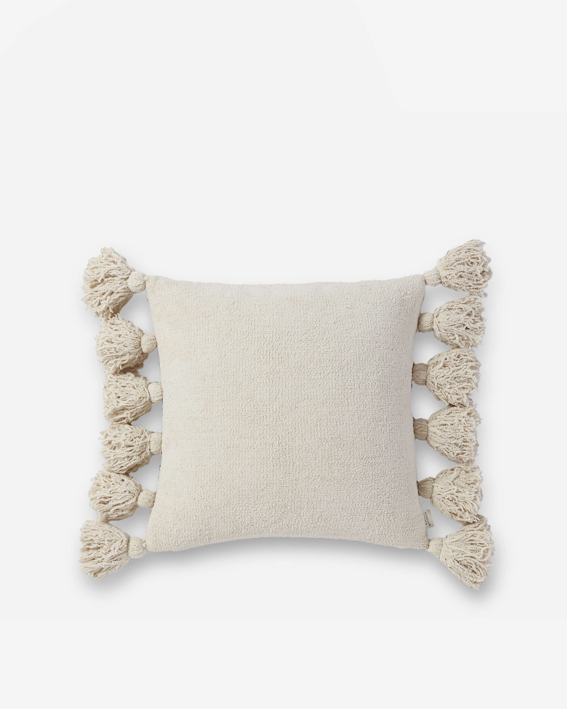 Pom Pom Throw Pillow Sahara Tan