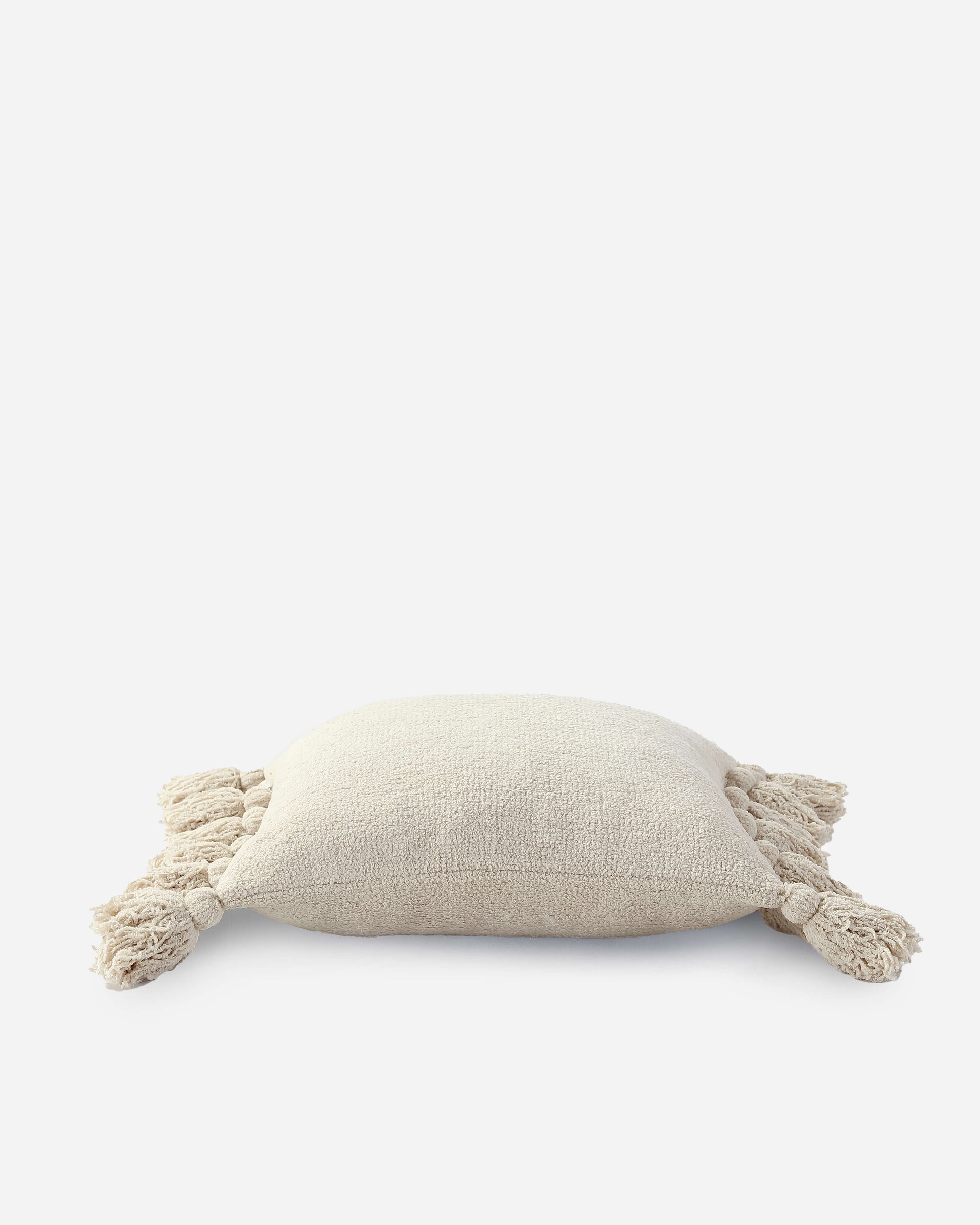 Pom Pom Throw Pillow Sahara Tan