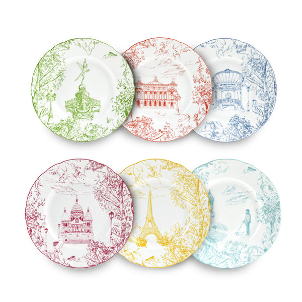 Tout Paris - Assorted Salad Plates (Set of 6)