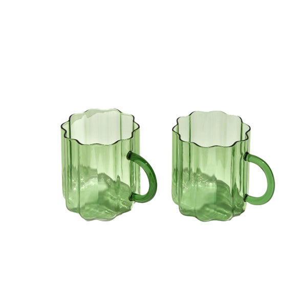 Wave - Mugs - Green (Set of 2)