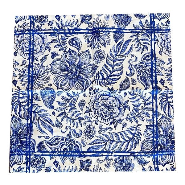 Flower - Cloth Napkins Blue F52 (Set of 2)