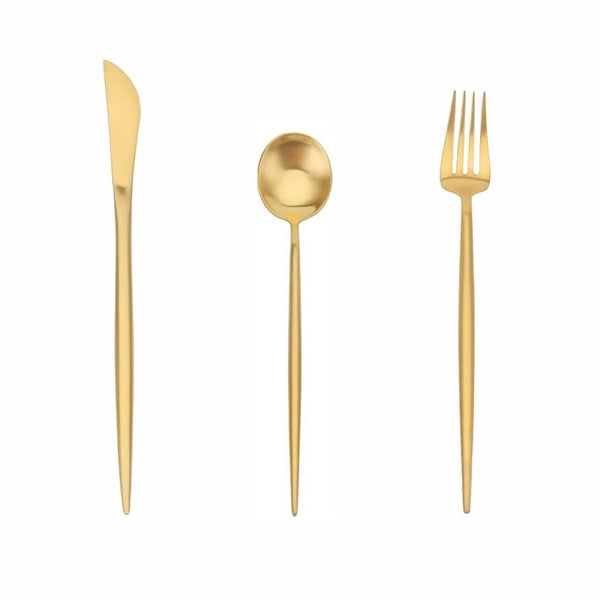 Dessert - Gold Cutlery - Service for 6 (Set of 18)