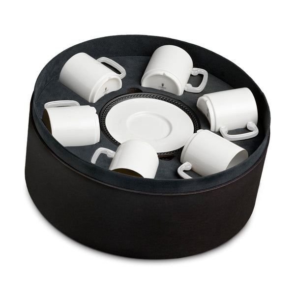 Soie Tressee Black - Espresso Cup + Saucer (Set of 6)