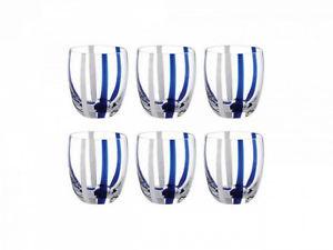 Bicchiere - Vasos Cortos Rayas Celeste (Set de 6)